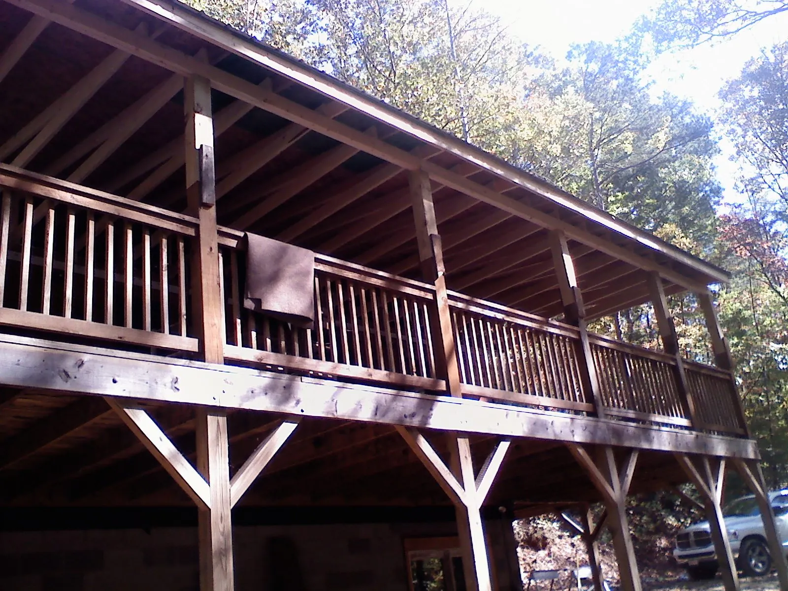 Timber framing under a new elevated porch and deck — Roof Leak Repair in Ducktown by Roofing Brothers